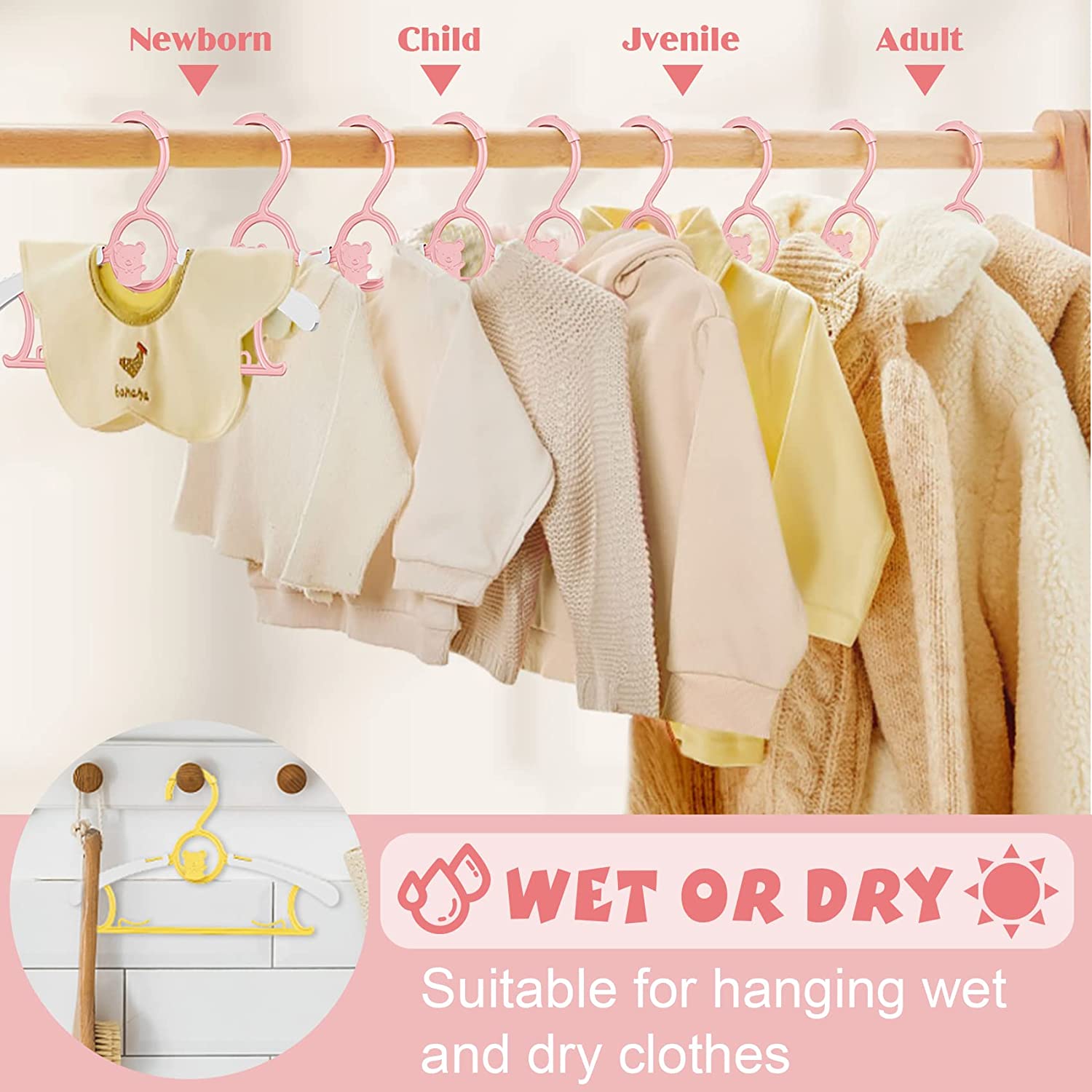 UNTIOR شماعة ملابس أطفال غير ق - مراجعة Baby Clothing Hanging Rack وسعره